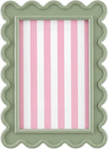 AceOrbit 4x6 Inches Sage Green Flower Wavy Scalloped Picture Frame Cute Wavy by Unknown