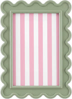 AceOrbit 4x6 Inches Sage Green Flower Wavy Scalloped Picture Frame Cute Wavy by Unknown