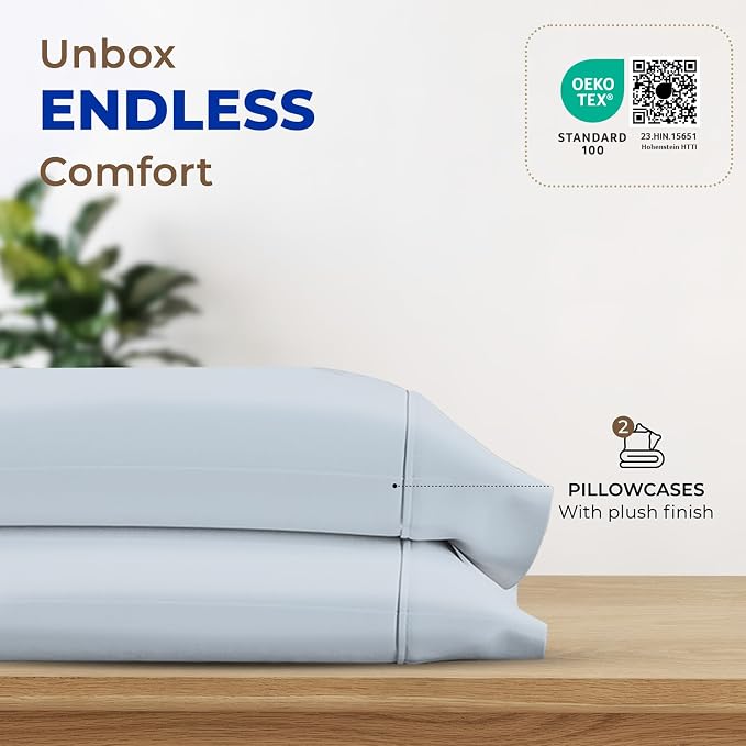 Thread Spread 100% Egyptian Cotton Pillow Cases Queen Size Set of 2 - Image 3