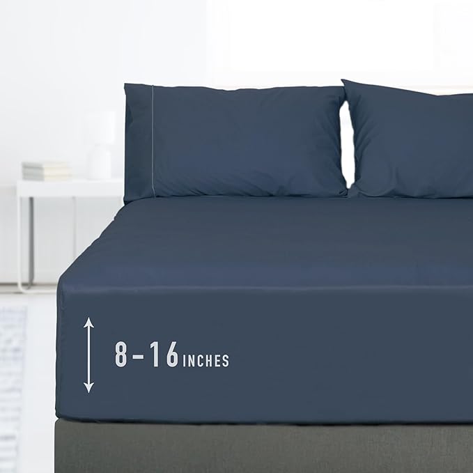Sunflower King Fitted Sheet, 1-Piece Deep Pocket Fitted Bottom Sheet 16" by SunflowerHometexUS