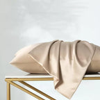 Beige Silk Pillow Cases Queen, 100% Mulberry Silk Pillowcase - Image 3