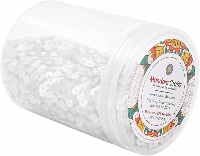 Mandala Crafts 6mm Flat Round Clear Sequins - Image 4