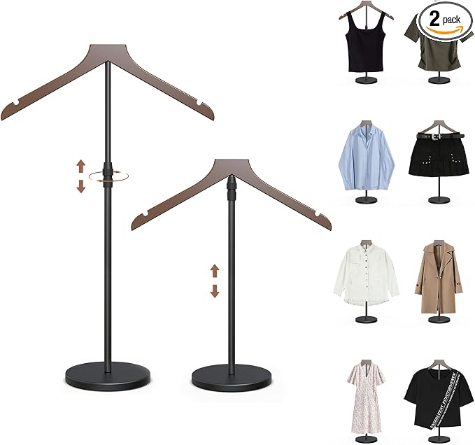OLV 2 Pack Shirt Display Stand, 18-34 Inch Height Adjustable Mannequin Torso by OLV