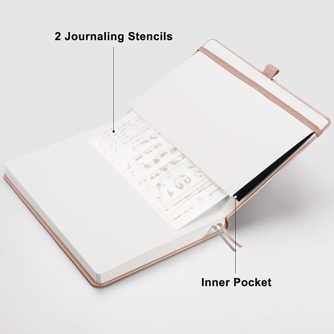 RETTACY Dotted Journal Notebook, 192 Pages, A5 Medium Size | Leather Hardcover - Image 7