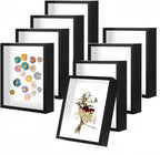 HD Glass Wooden Black Hollow Photo Frame, 4x6 Shadow Box by CROISSANT