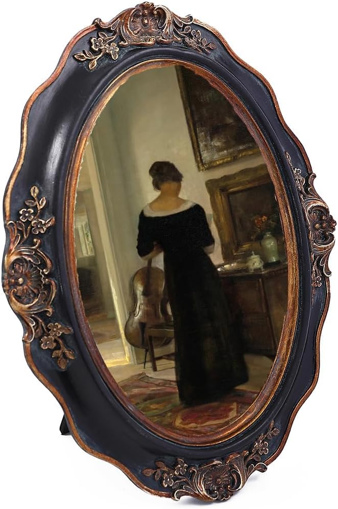 SIKOO Vintage Picture Frames 5x7 Oval Picture Frame Tabletop and Wall Mount - Image 7