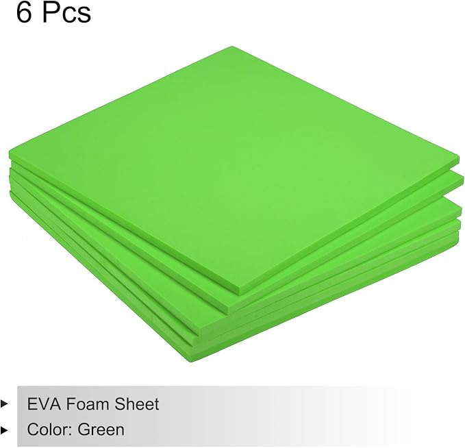 MECCANIXITY EVA Foam Sheets Green 9.8 Inch x 9.8 Inch 7mm Thick Crafts Foam - Image 3