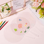 10Pcs 6.7in Plastic Round Hand Fan Blank Hand Fans Bulk Summer Round PVC Clear - Image 4