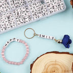 Quefe 1440pcs Acrylic Letter Beads White Cube Sorted Alphabet Beads - Image 5
