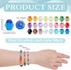 PH PandaHall 2160pcs 6mm Crystal Beads Bicone Bracelet Bead Faceted Acrylic - Image 3