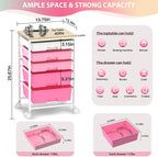 Goovilla Rolling Cart with Drawers, Utility Cart Organizer with 5 Removable - Image 2