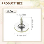 uxcell 150Pcs Upholstery Tacks, 11mmx10mm Flat Head Thumb Tack Decorative - Image 2
