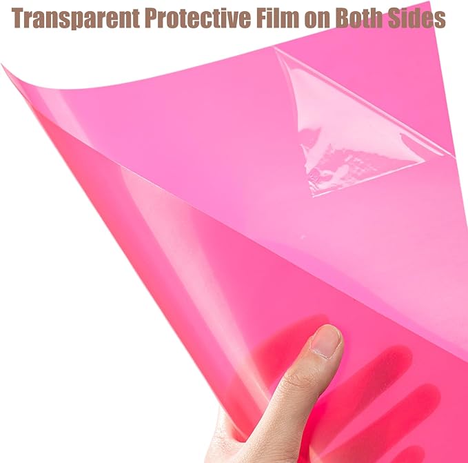10-Pack A4 Colored PVC Flexible Plastic Sheets, 0.3mm Rose Transparent Film - Image 3