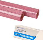 guangyintong Glitter Pink Heat Transfer Vinyl HTV Rolls, 2 Rolls 12" x 12ft by guangyintong