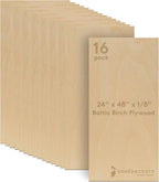 Baltic Birch Plywood 3 mm, 1/8 Inch Craft Wood, B/BB Grade, Stronger Than by Woodpeckers