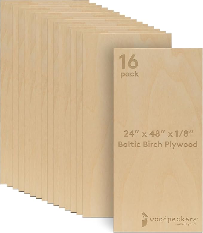 Baltic Birch Plywood 3 mm, 1/8 Inch Craft Wood, B/BB Grade, Stronger Than by Woodpeckers