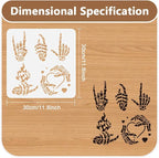 Skeleton Hands Wall Stencil for Painting, 11.8" x 11.8"Halloween Reusable - Image 2