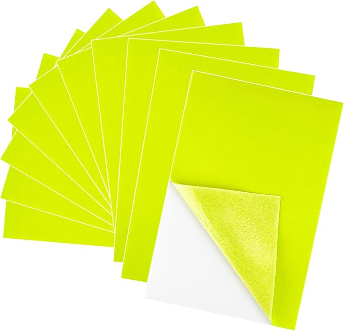 10PCS Bright Yellow Self Adhesive Felt Fabric Sheets Sticky Felt Sheets by Bringsparkletoeverydaylife