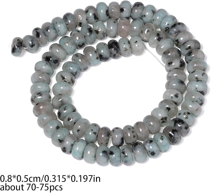Songxi 5x8mm Natural Sesame Jasper Stone Rondelle Beads, Gemstone - Image 2