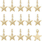 Beebeecraft 1 Box 20Pcs Star Charms Real 18K Gold Plated Five-Pointed Pentagram by Beebeecraft