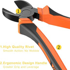 BOENFU Wire Cutters Heavy Duty Side Cutters 7.5 Inches CRV Steel, Comfort Grip - Image 4