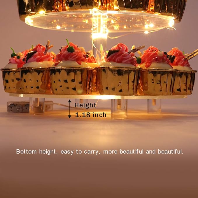 YestBuy 4 Tier Round Cupcake Stand, Cupcake Holder, 4 Tier Cupcake Tray - Image 8