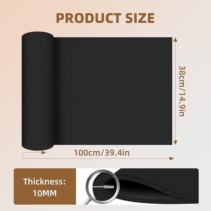 39"x15" EVA Foam Roll, 86 kg/m3 High Density 10MM Thick Foam Sheets, Flexible & - Image 2
