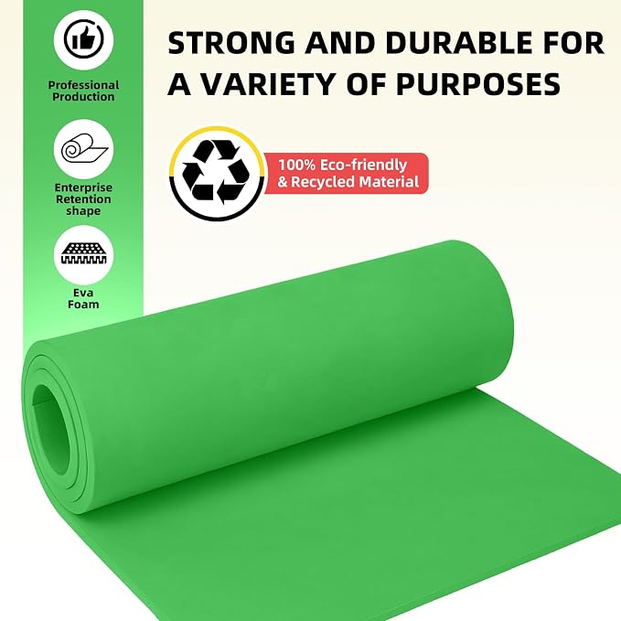 Do²ping Green Eva Foam Sheets Roll, 10mm EVA Craft Foam 39''x13.9'' High - Image 4