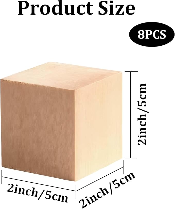 8Pcs Basswood Carving Blocks 2x2x2 - Image 2
