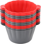 12 Pack Reusable Non-stick Large Silicone Baking Cups, 3.54 Inch Jumbo Silicone by Mirenlife