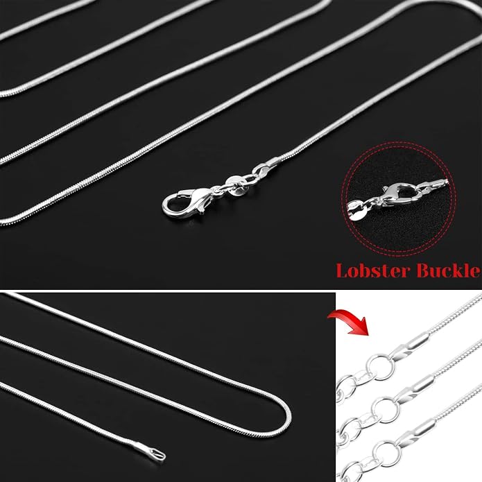 PAXCOO 25 Pack Chains for Jewelry Making, Necklace Chains Bulk Silver Plated - Image 3