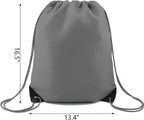 BeeGreen 20 Pieces Gray Drawstring Backpack Bags Bulk Nylon Gym Backpacks Cinch - Image 5