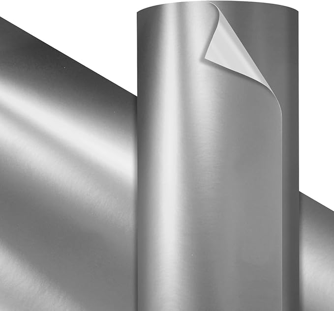 VViViD Premium Satin Chrome Silver Craft Vinyl Roll 1ft x 5ft – Bubble-Free Air by VVIVIDVINYL
