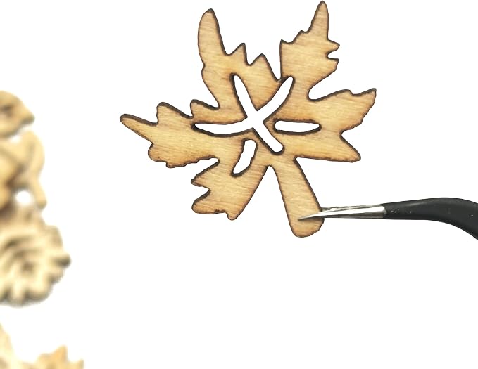 DIYOMR 200Pcs Hollow Wood Pieces Unfinished Wooden Vintage Embellishments - Image 2