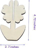 40PCS 3D Unfinished Blank Flower Wooden Cutouts Craft - Image 2