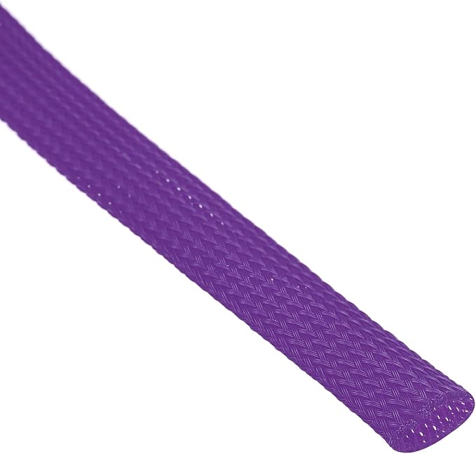 uxcell PET Expandable Sleeving 25ft 1/2" Purple Cable Management Sleeve Cord - Image 2