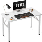 Need Small Folding Computer Desk, 39.4 Inch Writing Table, Sturdy Foldable Desk by Need