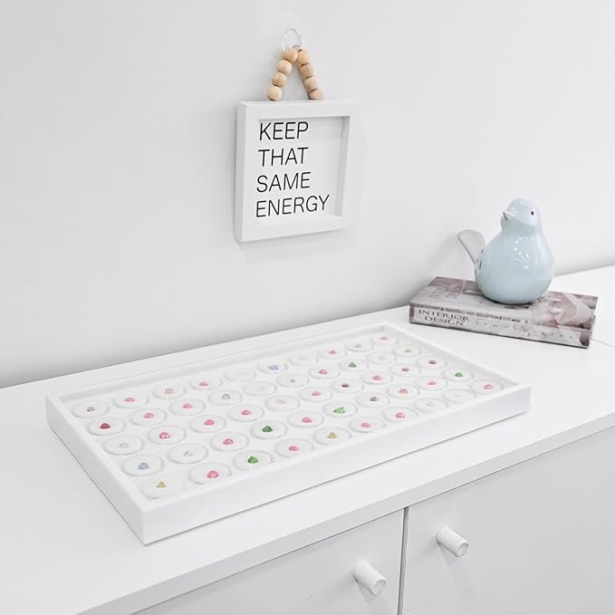 Ikee Design 50 White Foam Gem and Bead Storage Jars Showcase Stackable Display - Image 6