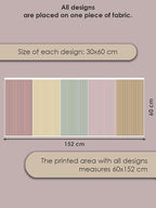 Striped Cotton Fabric Bundle, 5 Coordinating Stripe Fabric Panels, 23.6 x 11.8 - Image 5