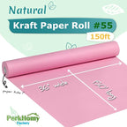 PerkHomy Light Pink Kraft Paper Roll 36" x 1 - Image 2