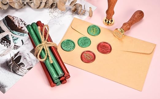 Yoption Wax Seal Kit, Merry Christmas Wax Seal Stamp, Christmas Cards, Wine - Image 6