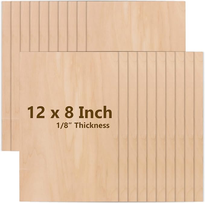 20 Pack 12 x 8 x 1/8 Inch Basswood Sheets, Rectangular Plywood Balsa Wood Sheet by MAHIONGHOME