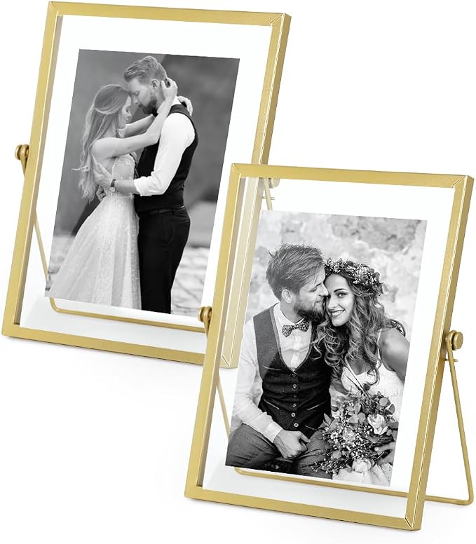 AceList Gold Picture Frames, art or pressed flowers on a desk, shelf or by AceList
