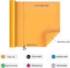 RENLITONG Yellow Orange Iron on Vinyl 12Inch by 15ft Roll HTV - Image 4