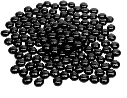 0.5 LB Black Glass Beads for Vases, Glass Pebbles by Unknown