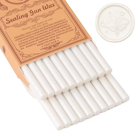 Pearl White Sealing Wax Sticks, WASOHLING 20Pcs Glue Gun Wax Seal Sticks by WASOHLING