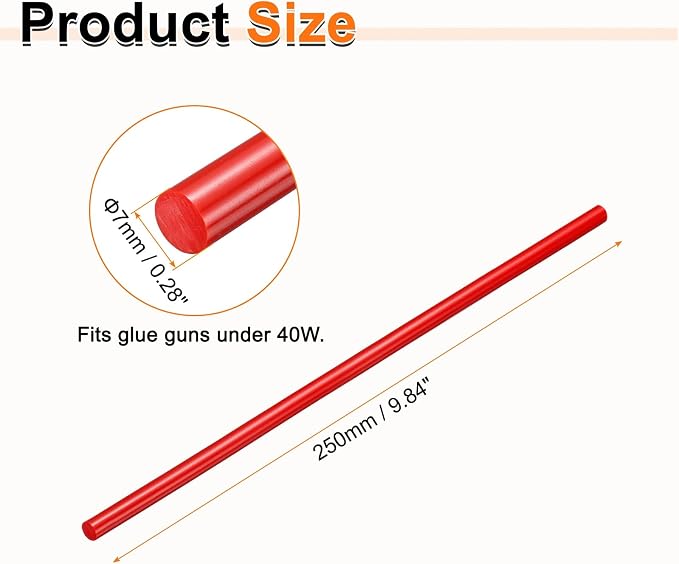 HARFINGTON 10pcs Hot Glue Sticks 0.28" Dia x 9.84" Long EVA Mini Hot Melt - Image 2