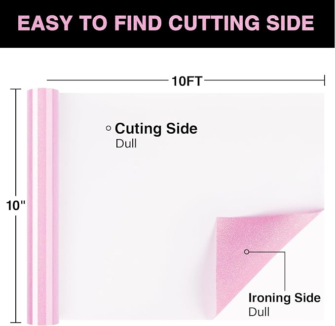 Pink Glitter HTV Heat Transfer Vinyl Roll 12inch x 10 ft - Image 2