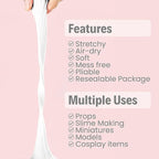 BOHS White Foam Clay, Air Dry -for School Project, Cosplay Mask, Slime Addition - Image 2