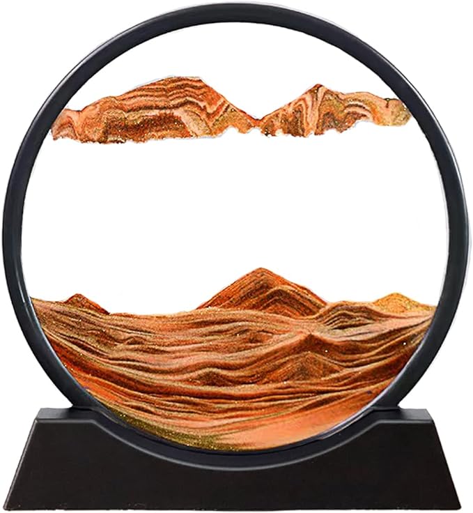 SOFLIY 3D Dynamic Sand Art Liquid Motion, Moving Sand Art Picture Round Glass by Unknown